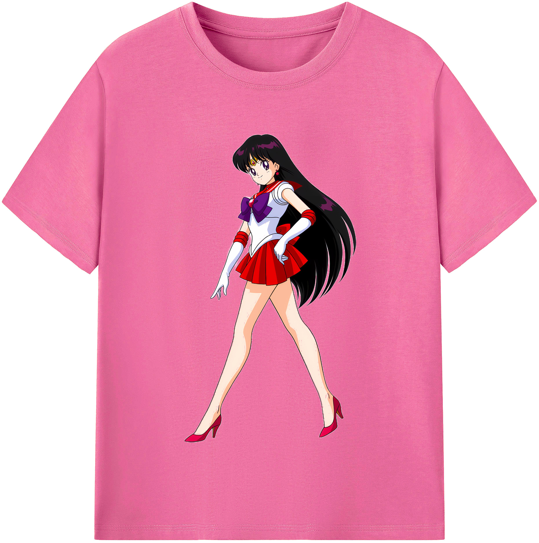 （画像用） 美少女戦士セーラームーン 火野レイ ひの レイ Sailor Moon Hino Rei （セーラーマーズ,Sailor Mars） レディースカジュアルプリントTシャツ（綿100％）